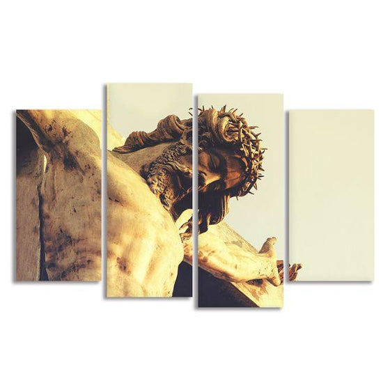 Jesus Crucifixion 4 Panels Canvas Wall Art