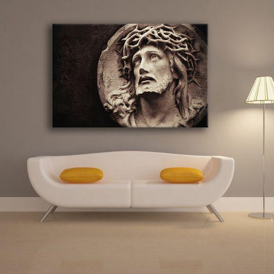 Jesus With A Crown Of Thorns Canvas Wall Art Decor