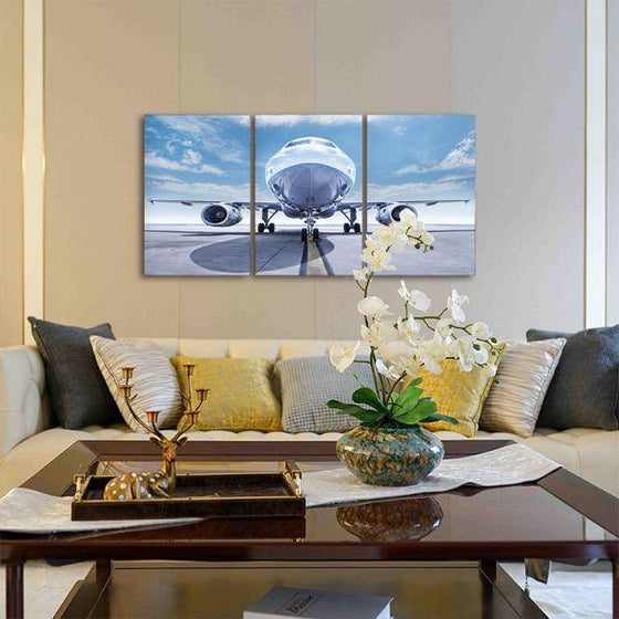 Jet Engine 3 Panels Canvas Wall Art Living Room