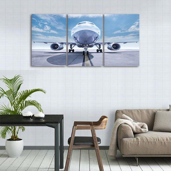 Jet Engine 3 Panels Canvas Wall Art Print