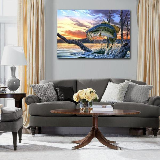 Jumping Fish Canvas Wall Art Living Room