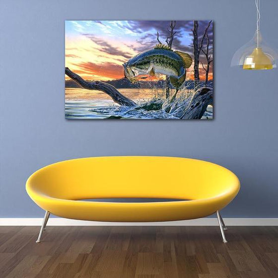 Jumping Fish Canvas Wall Art Print