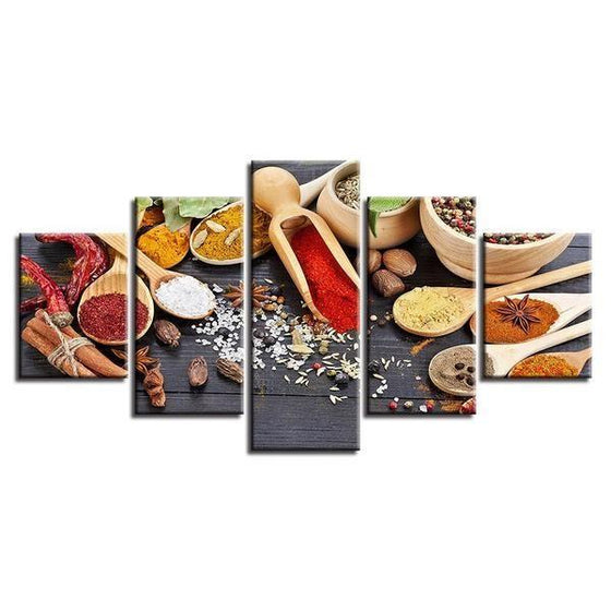 Different Types Of Spices Canvas Wall Art Prints