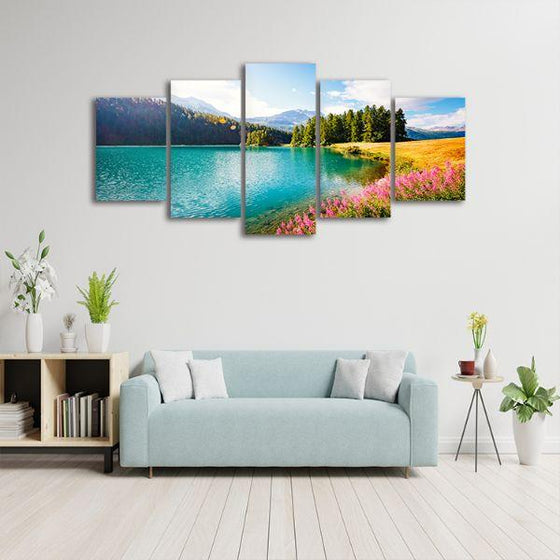 Lake Chamfer 5 Panels Canvas Wall Art Set