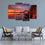 Lakeside View & Sunset 4 Panels Canvas Wall Art Living Room