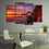 Lakeside View & Sunset 4 Panels Canvas Wall Art Office