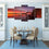 Lakeside View & Sunset 5 Panels Canvas Wall Art Kitchen