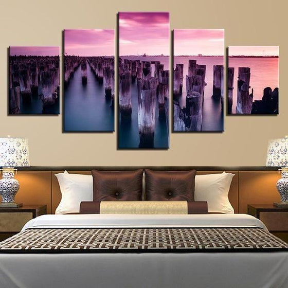 Beach View With Woods Canvas Wall Art bedroom Decor
