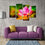 Botanical Pink Lotus Canvas Wall Art Living Room