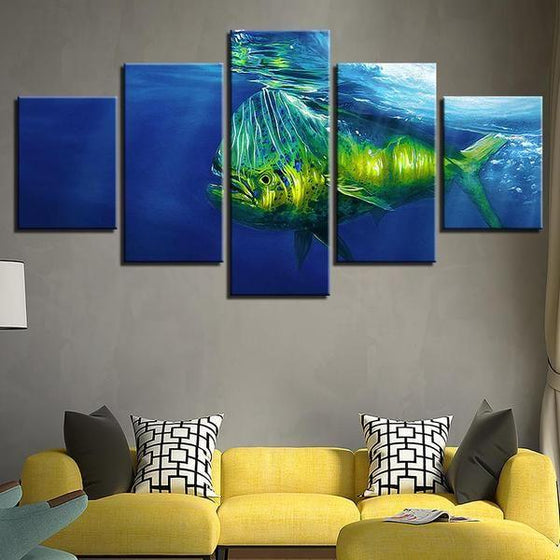 Large Metal Sea Life Wall Art Canvas