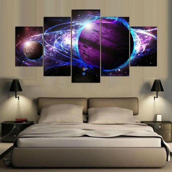 Large Purple Planet Wall Art Bedroom