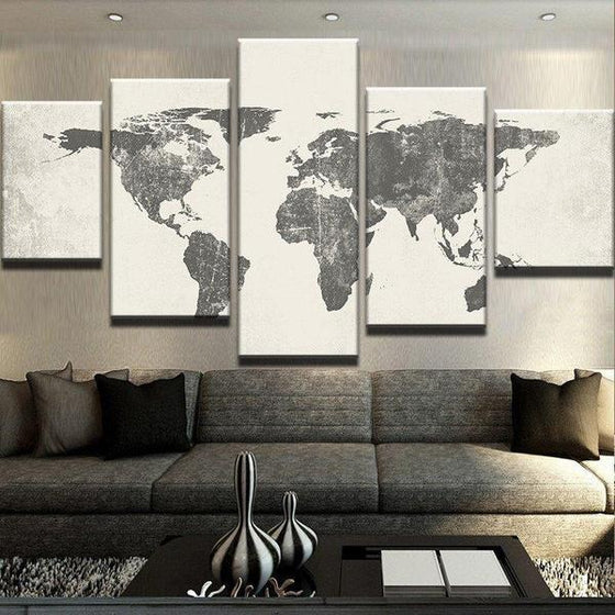 Large Wall Art World Map Idea