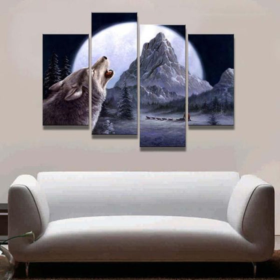 Large Wolf Wall Art Canvas