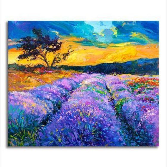 Lavender Field Landscape Wall Art