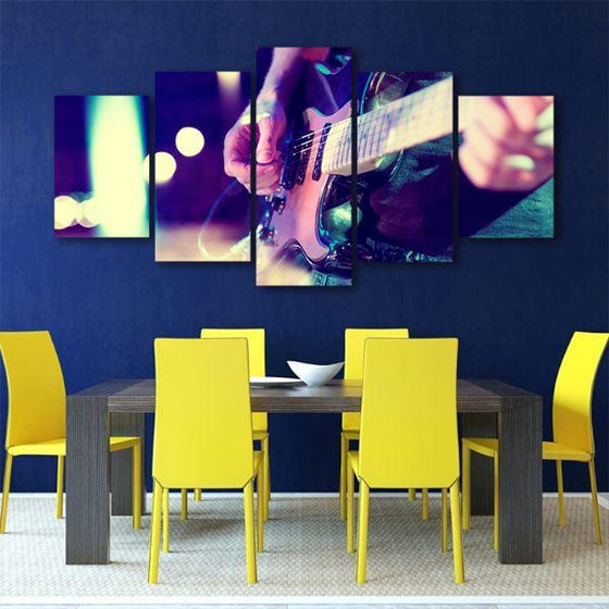 Lead Electric Guitar 5 Panels Canvas Wall Art Dining Room