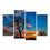 Leafless Tree And Sunset Canvas Wall Art