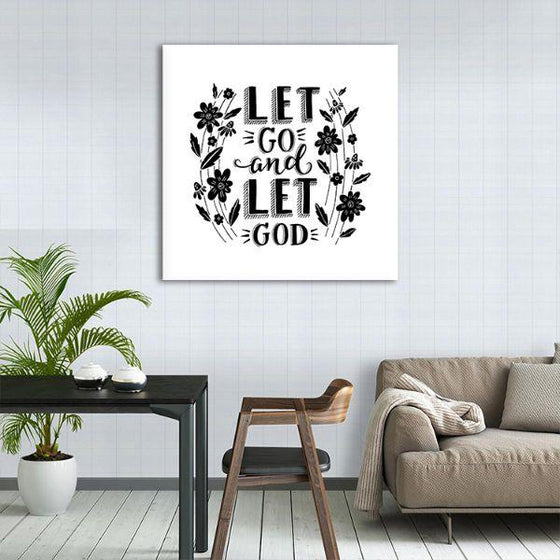 Let Go & Let God Quote Canvas Wall Art Dining Room