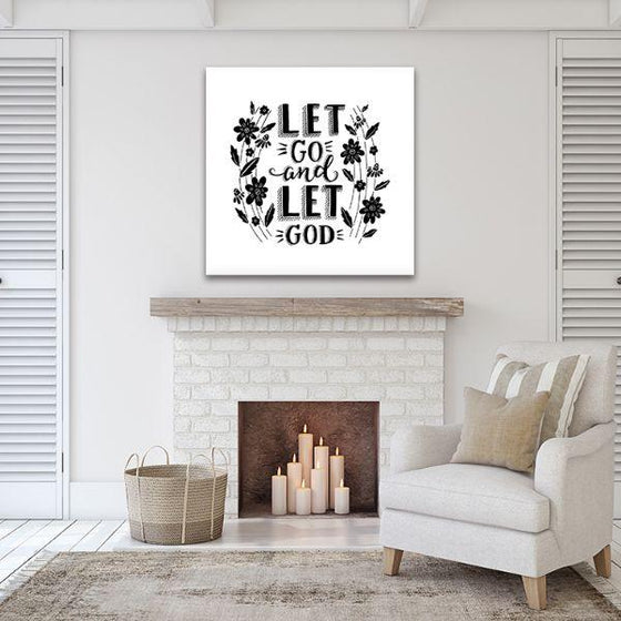 Let Go & Let God Quote Canvas Wall Art Print