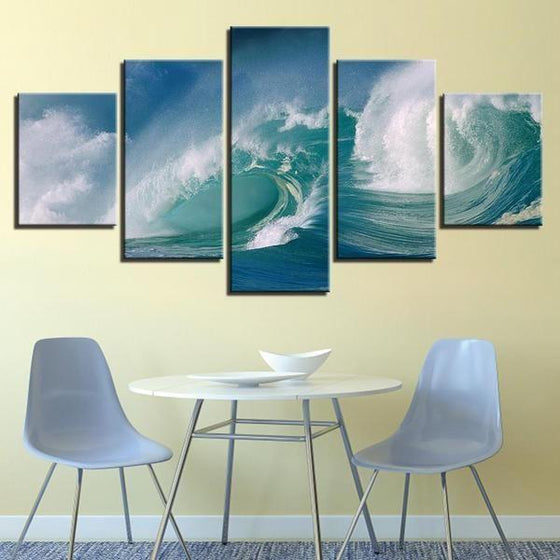 Big Beach Wave Canvas Wall Art Dining Room Decor
