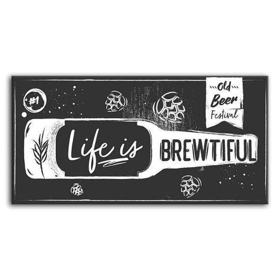 Life Is Brewtiful Quote 1 Panel Canvas Wall Art
