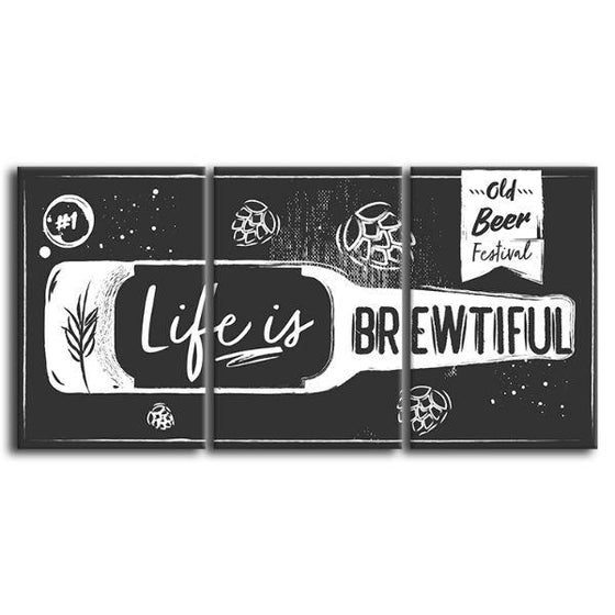 Life Quote In A Beer Bottle Canvas Wall Art