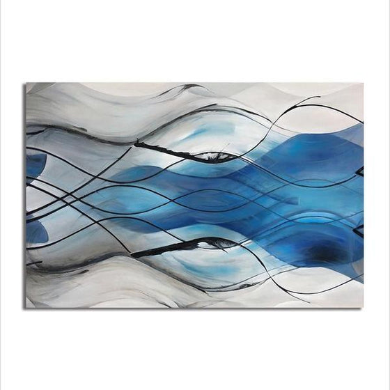 Light Abstract Curve Lines Canvas Wall Art