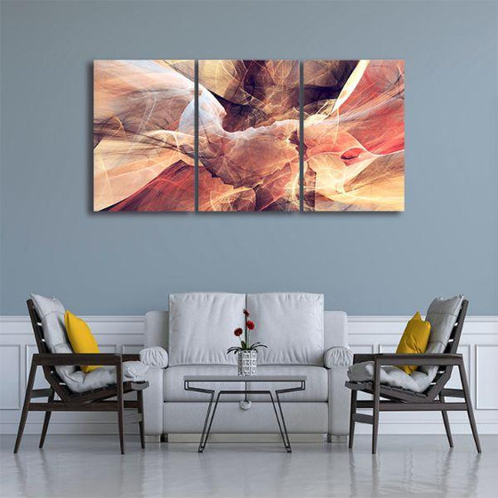 Light Hued Layers 3-Panel Abstract Canvas Wall Art Living Room