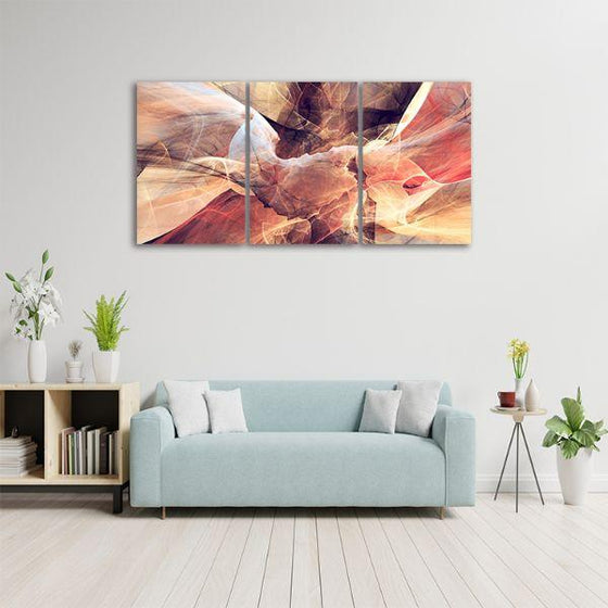 Light Hued Layers 3-Panel Abstract Canvas Art