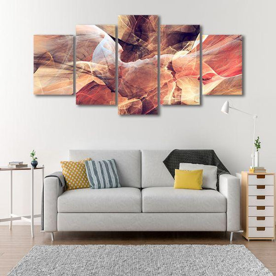 Light Hued Layers 5-Panel Abstract Canvas Wall Art Living Room