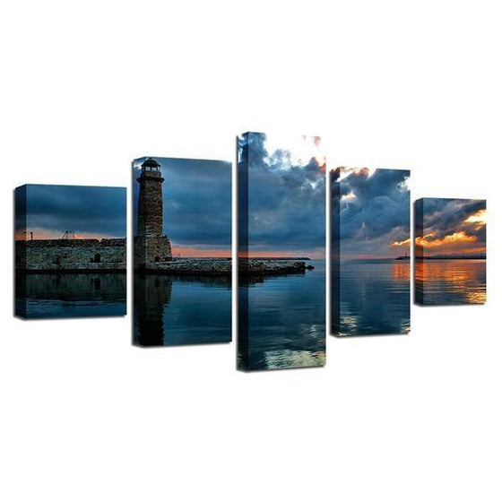 Lighthouse Sea View Sunset Canvas Wall Art Ideas