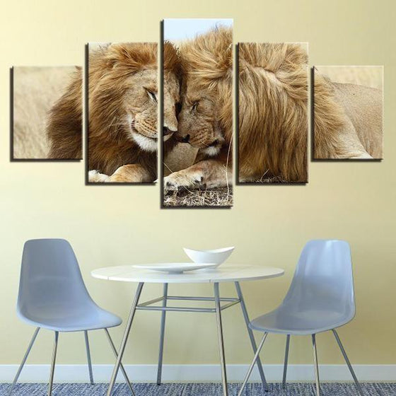Lion And Lioness Wall Art Canvas