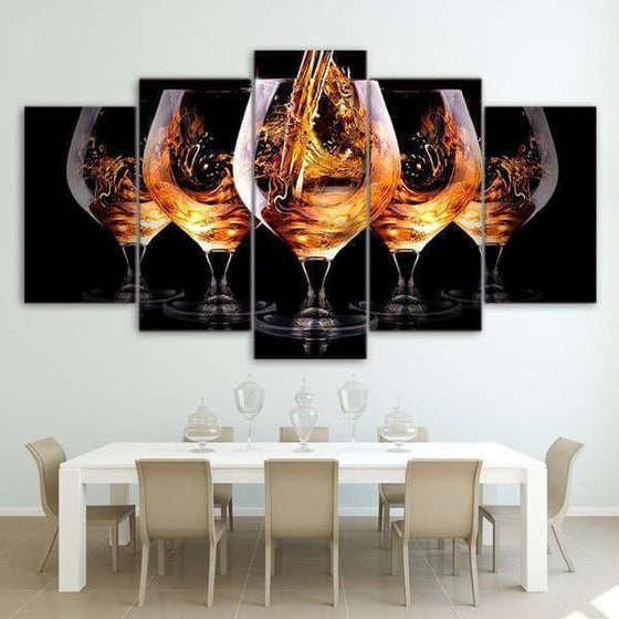 Glasses Of Brandy Canvas Wall Art Dining Room