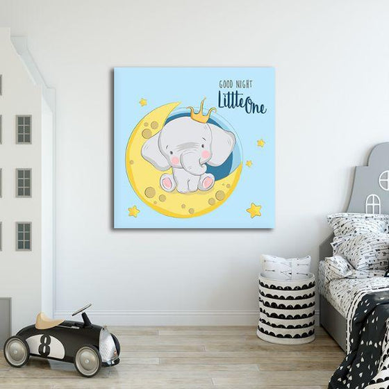 Little Prince Elephant Canvas Wall Art Kids Room