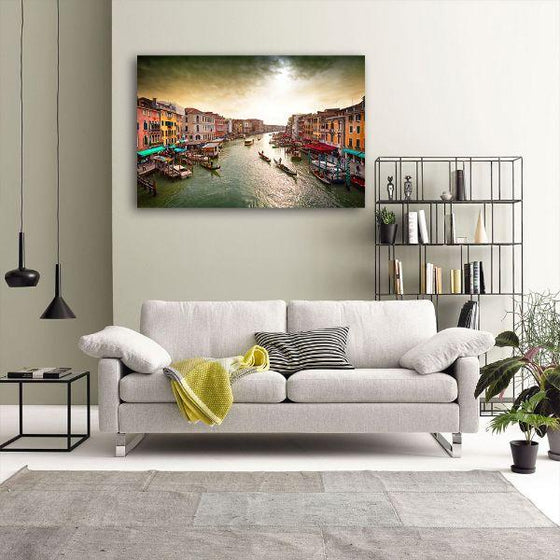 Lively Venice Grand Canal Wall Art Decor