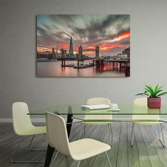 London City At Sunset Canvas Wall Art Office