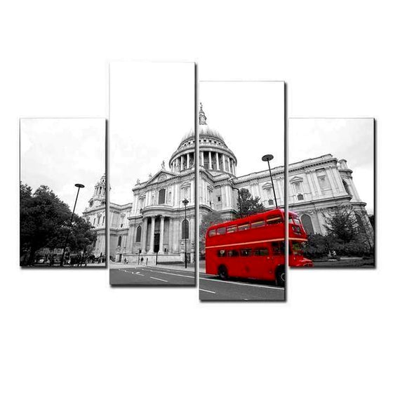 London Double-Decker Bus Canvas Wall Art