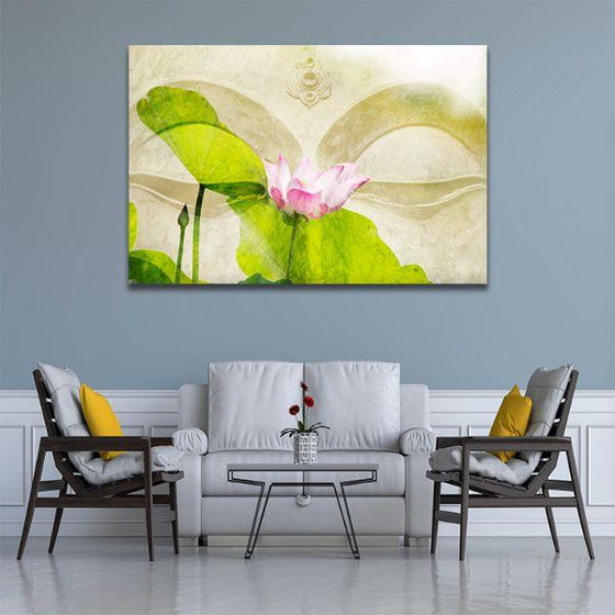 Lotus Flower Zen Canvas Wall Art Living Room