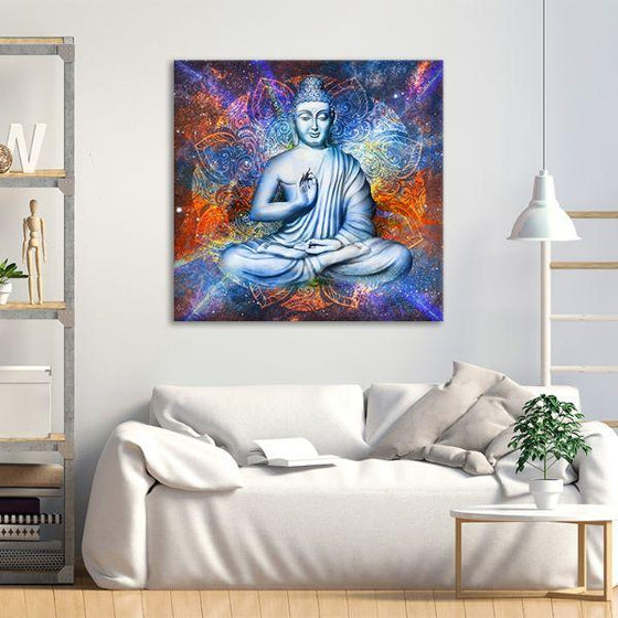 Lotus Posed Buddha Canvas Wall Art Living Room