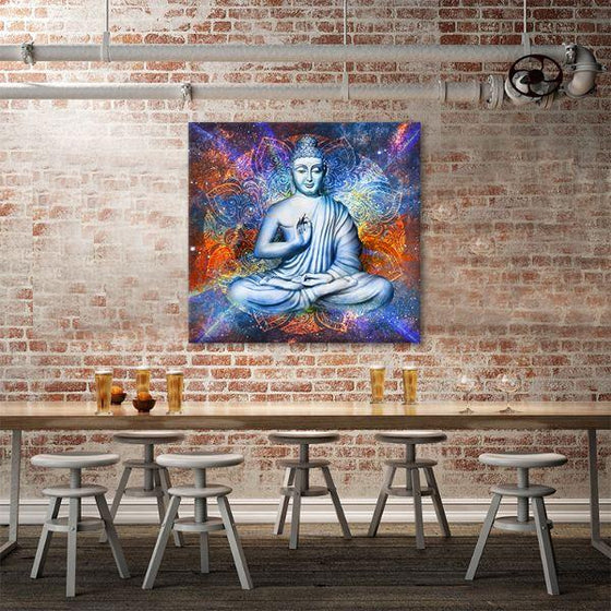 Lotus Posed Buddha Canvas Wall Art Office