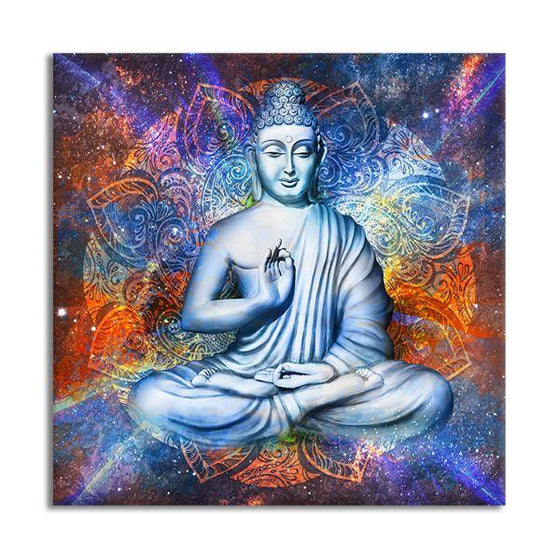 Lotus Posed Buddha Canvas Wall Art