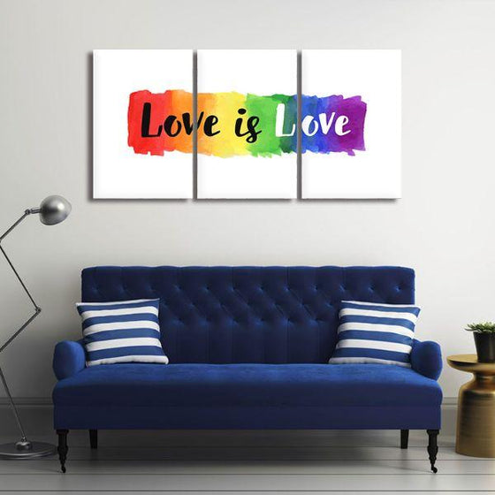 Love Is Love Quote 3 Panels Canvas Wall Art Decor