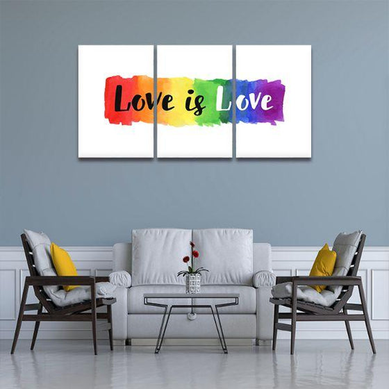 Love Is Love Quote 3 Panels Canvas Wall Art Set