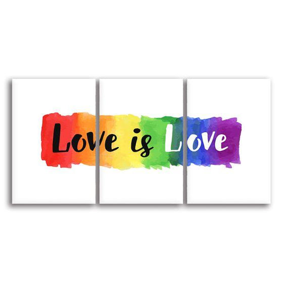 Love Is Love Quote 3 Panels Canvas Wall Art