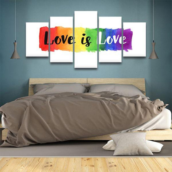 Love Is Love Quote 5 Panels Canvas Art Bedroom