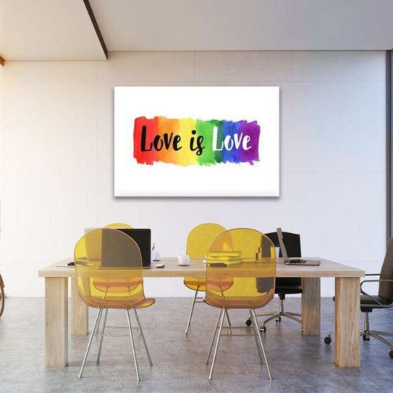 Love is Love Quote Canvas Wall Art Dining Room