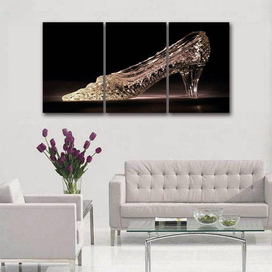Lovely Glass Shoe Canvas Wall Art Living Room