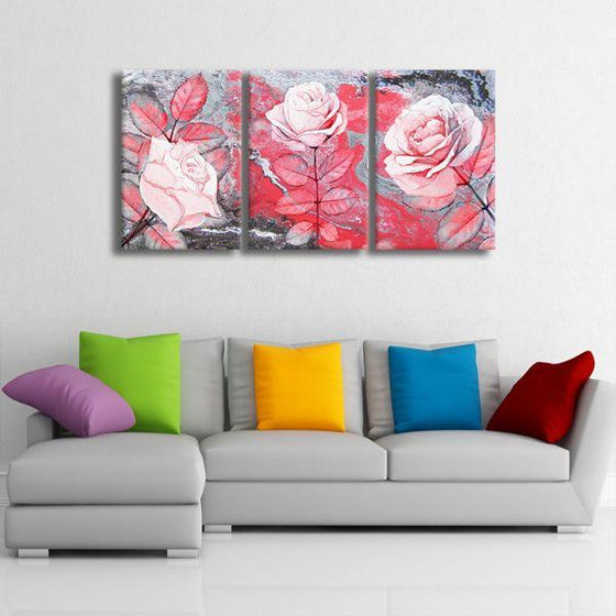 Lovely Pink Roses Canvas Wall Art Print