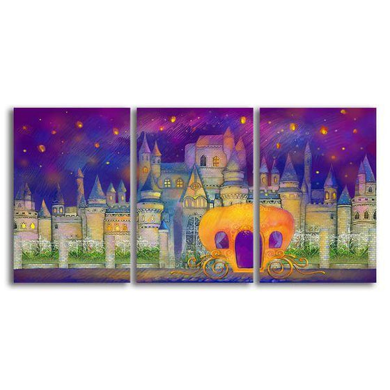 Fairy Tale Castle 3 Panels Canvas Wall Art