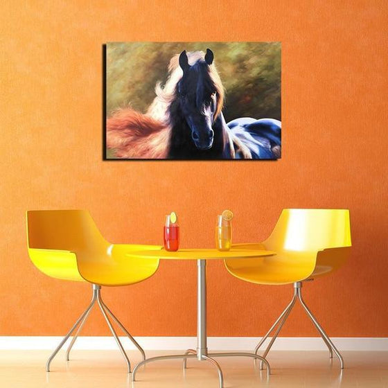 Magnificent Black Horse Canvas Wall Art Print