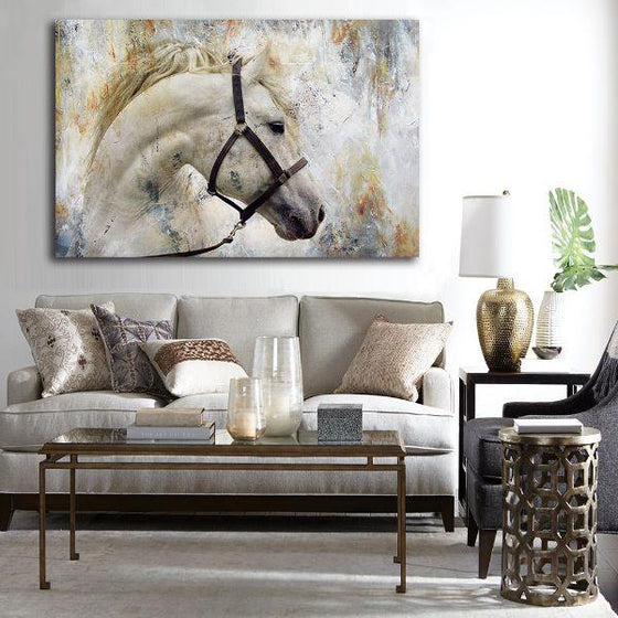Magnificent White Horse Canvas Wall Art